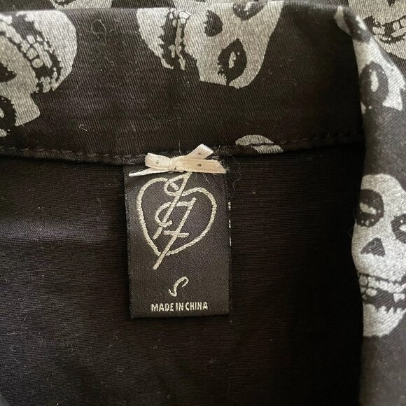 Iron Fist x Misfits Fiend Crimson Ghost All Over Print Black Denim Jacket - Picture 8 of 8